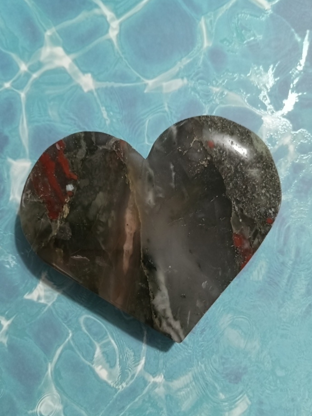 Polished Heart-Shaped African Bloodstone Crystal